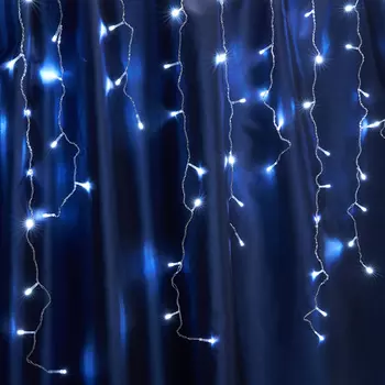 Гирлянда - бахрома 230V 240 LED синий, длина 5,3м, высота 0,8м, IP44, сетевой шнур 3м в комплекте, CL23