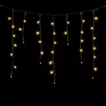 Гирлянда Бахрома 3,1 x 0,5 м Тепло-Белая 220В, 150 LED, Провод Черный ПВХ, IP54