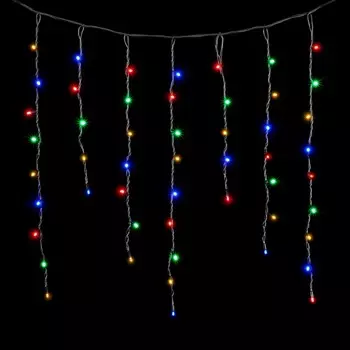 Гирлянда Бахрома 3,2 x 0,9 м Разноцветная 220В, 168 LED, Провод Черный Каучук, IP54