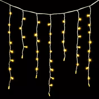Гирлянда Бахрома 3,2 x 0,9 м Тепло-Белая 220В, 168 LED, Провод Белый Каучук, IP54