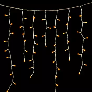 Гирлянда Бахрома 5 x 0,9 м Желтая 220В, 348 LED, Провод Прозрачный Силикон, IP65