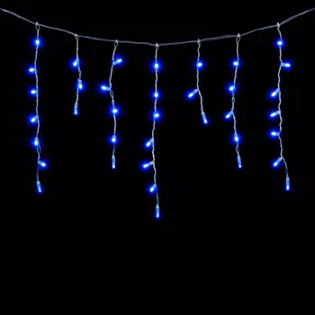 Гирлянда Бахрома с Колпачком 3,1 x 0,5 м Синяя 220В, 120 LED, Провод Прозрачный ПВХ, IP65