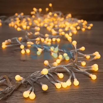 Гирлянда Мишура LED 3 м Прозрачный ПВХ, 288 диодов, цвет желтый