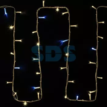 Гирлянда Нить (дюраплей) 20м, с эффектом мерцания, белый каучук, 24В, цвет Тёплый белый