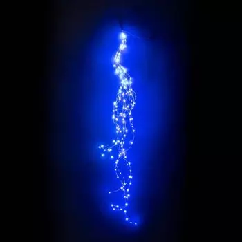 Гирлянда Роса "Конский Хвост" 1,5м Синяя, 12В, 350 LED, Провод Прозрачный Проволока, IP67