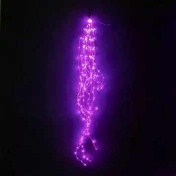 Гирлянда Роса "Конский Хвост" 2,5м Розовая, 24В, 700 LED, Провод Прозрачный Проволока, IP67