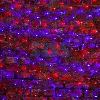 Гирлянда Сеть 2,5х2,5м, черный ПВХ, 432 LED Красные/Синие