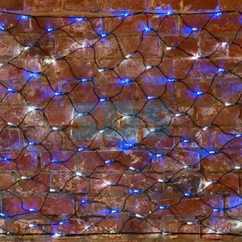 Гирлянда Сеть 2х0,7м, черный ПВХ, 176 LED Белые/Синие
