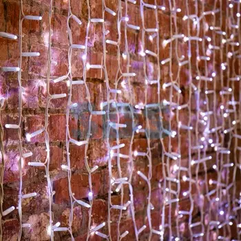 Гирлянда Светодиодный Дождь 2х3м, постоянное свечение, белый провод КАУЧУК, 230 В, диоды БЕЛЫЕ, 760 LED