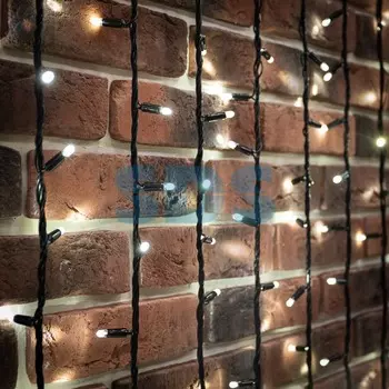 Гирлянда Светодиодный Водопад 2х6м, эффект водопада, черный провод, 230 В, диоды БЕЛЫЕ, 1520 LED