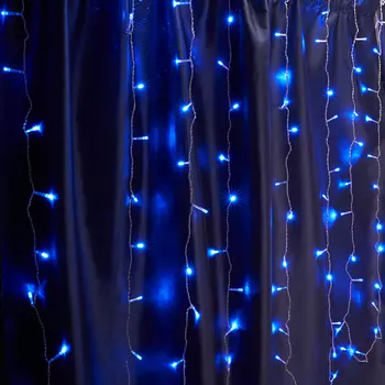 Гирлянда - занавес 230V 240 LED 2*2м, синий, IP44 , сетевой шнур 3м в комплекте, CL20