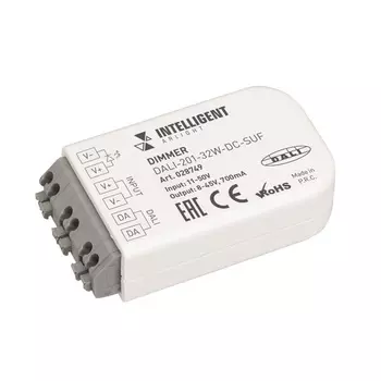 INTELLIGENT ARLIGHT Диммер DALI-201-32W-DC-SUF (8-45V DC, 700mА) (INTELLIGENT ARLIGHT, IP20 Пластик, 3 года)