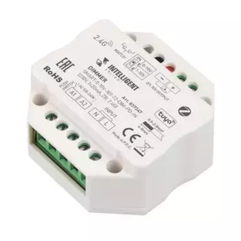 INTELLIGENT ARLIGHT Диммер SMART-0-10V-301-72-DIM-PD-IN (230V, 1x20mA, ZB, 2.4G) (IARL, IP20 Пластик, 5 лет)