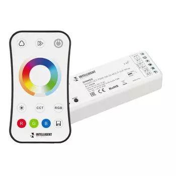 INTELLIGENT ARLIGHT Диммер SMART-SET-PWM-105-52-MULTI-SUF White (12-24V, 5x3A, ПДУ RING 10кн, 2.4G) (IARL, IP20 Пластик, 5 лет)