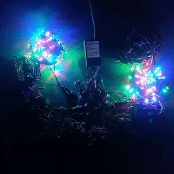 Комплект 10 Разноцветных Нитей по 10м, 1000 LED, Провод Черный Силикон, IP65, KFCT1000-10F11-1M