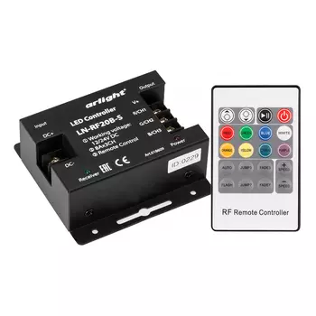 Контроллер LN-RF20B-S (12-24V, 288-576W, ПДУ 20кн) (Arlight, IP20 Металл, 1 год)