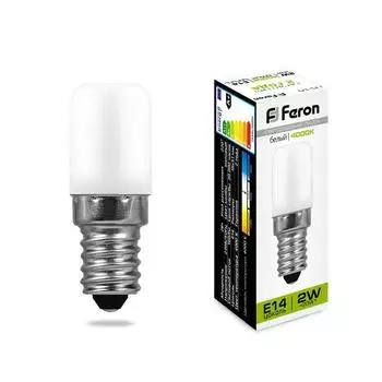 Лампа светодиодная Feron E14 2W 4000K Цилиндр Матовая LB-10 25897