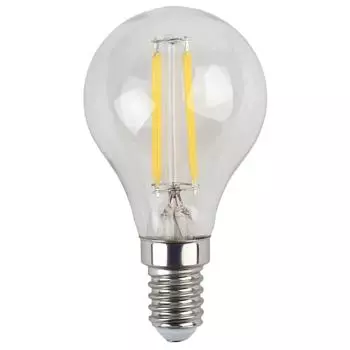 Лампа светодиодная филаментная ЭРА E14 5W 2700K прозрачная F-LED P45-5W-827-E14 Б0019006