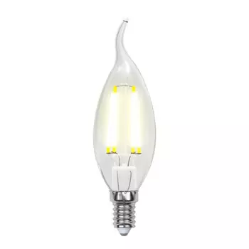 Лампа светодиодная филаментная Uniel E14 6W 3000K прозрачная LED-CW35-6W/WW/E14/CL GLA01TR UL-00002199