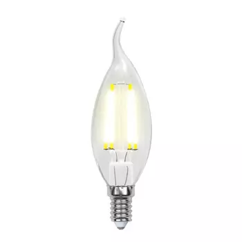 Лампа светодиодная филаментная Uniel E14 7,5W 3000K прозрачная LED-CW35-7,5W/WW/E14/CL GLA01TR UL-00003248