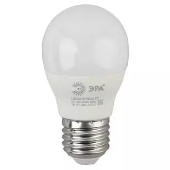 Лампа светодиодная ЭРА E27 9W 6000K матовая LED P45-9W-860-E27 Б0031412