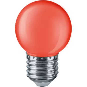 Лампа светодиодная LED 1Вт Е27 230В красный NLL-G45-1-230-R-E27 шарик цветной