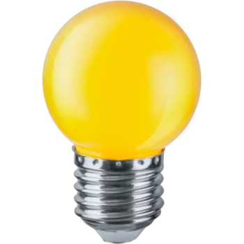 Лампа светодиодная LED 1Вт Е27 230В желтый NLL-G45-1-230-Y-E27 шарик цветной