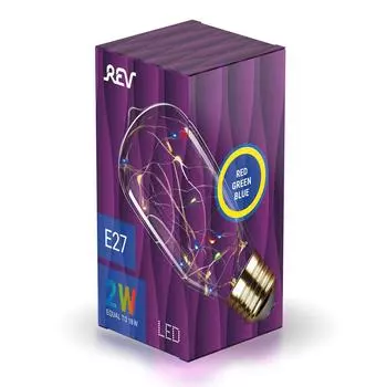 Лампа светодиодная REV VINTAGE RGB Starry ST64 E27 DECO Premium груша 32447 8