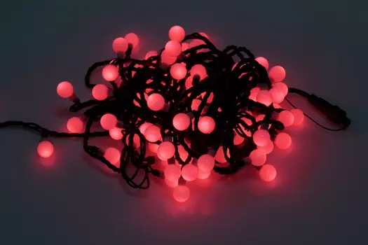 LED-PLR-100-15M-25MM-240V-R/BL-W/O красная/черный провод, соединяемая (без силового шнура) шарик D25