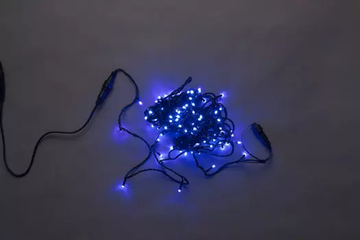 LED-PLS-100-10M-240V-B/BL-W/O, синяя / черный провод, соединяемая (без силового шнура)