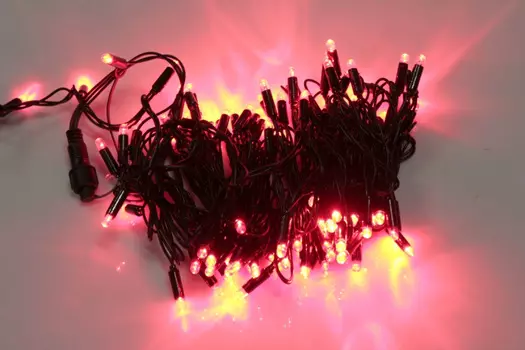 LED-PLS-100-10M-240V-R/BL-W/O, Красная/черный провод, соединяемая (без силового шнура) С КОЛПАЧКОМ