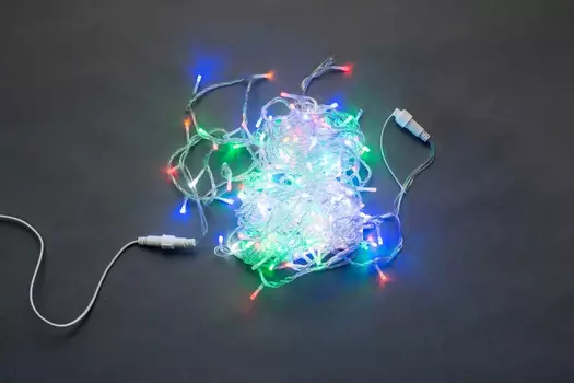 LED-PLS-200-20M-240V-M/C-F(W), мульти/прозрачный провод/ белый FLASH 20, IP-54, соединяемая