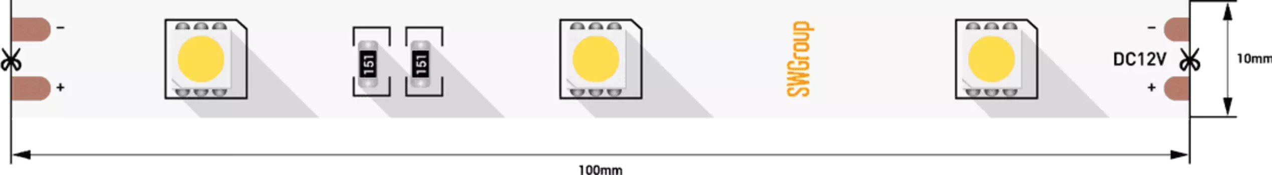 Лента светодиодная SWG530-12-7.2-W-M