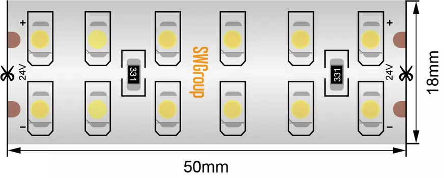 Лента светодиодная SWG SWG3240 SWG3240-24-19.2-WW-65-M
