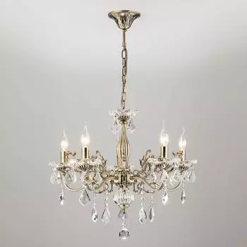 Подвесная люстра Eurosvet 3281/5 античная бронза/прозрачный хрусталь Strotskis