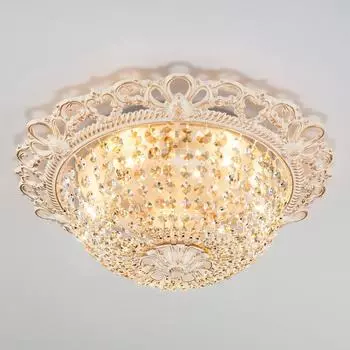 Подвесная люстра Eurosvet 3298/5 белый с золотом/прозрачный хрусталь Strotskis