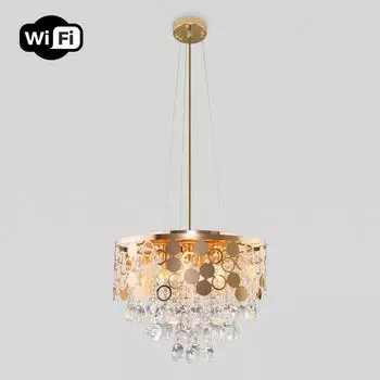 Подвесная люстра Eurosvet Lianna 10123/6 золото/прозрачный хрусталь Strotskis Smart