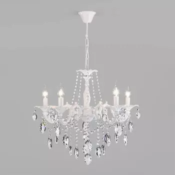 Подвесная люстра Eurosvet Veletta 10108/5 белый/прозрачный хрусталь Strotskis