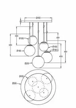 Подвесной светильник Basic form E14x5 MOD321PL-05G1