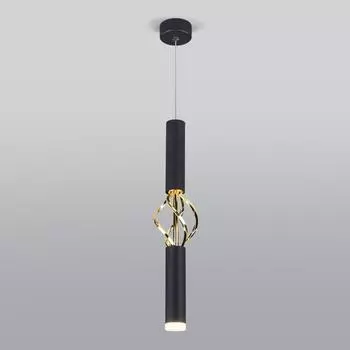 Подвесной светодиодный светильник Eurosvet Lance 50191/1 LED черный/золото