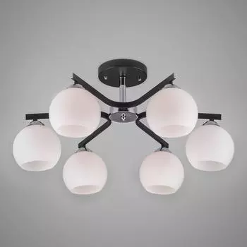 Потолочная люстра Eurosvet 30145/6 хром/венге