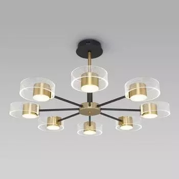 Потолочная светодиодная люстра Eurosvet Jet 90244/8 черный/золото