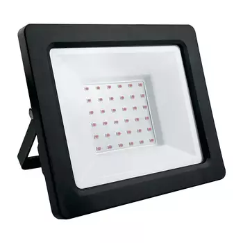 Прожектор светодиодный, 2835 SMD, 50W красный AC220-240V/50Hz IP65, в черном компактном корпусе, LL-905