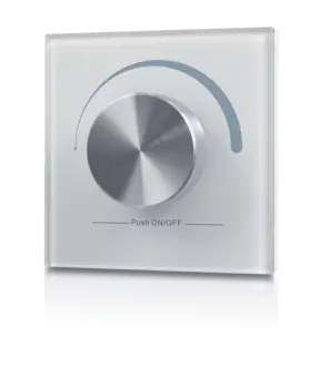 Радио панель W-DIM-W встраиваемая в стену с валкодером на 1 зону, белая, W-DIM-W