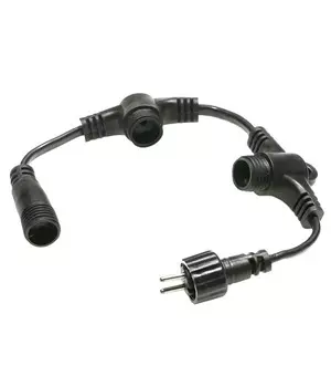 Разветвитель 3-х Лучевой для Нитей 24В без Возможности Управления, Провод Черный Каучук, IP65