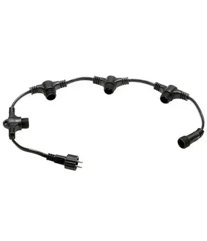 Разветвитель 5-ти Лучевой для Нитей 24В без Возможности Управления, Провод Черный Каучук, IP65