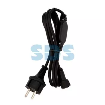 Шнур питания для гирлянды "Дюраплей", 3А, подключение до 200м, черный каучук, 230 В