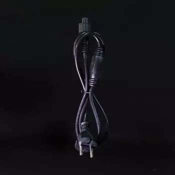 Силовой Провод 1,2м с Выпрямителем для Каучуковых и ПВХ Нитей 220В, Провод Черный Каучук, IP65