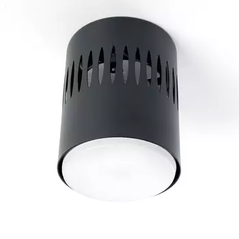 Светильник потолочный 12W, 230V, GX53 и подсветка 1W 4000K, черный HL349