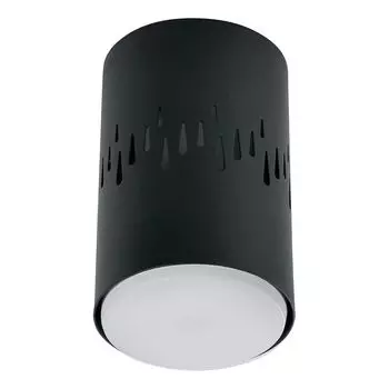 Светильник потолочный 12W, 230V, GX53 и подсветка 1W, 4000K, черный HL350